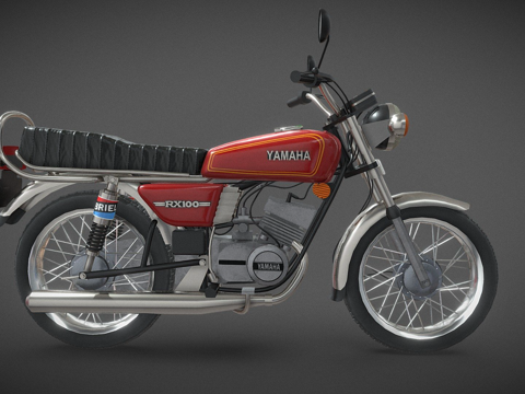  雅马哈 - Rx100 复古摩托车3d模型 