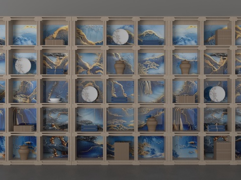  现代置物柜3d模型 