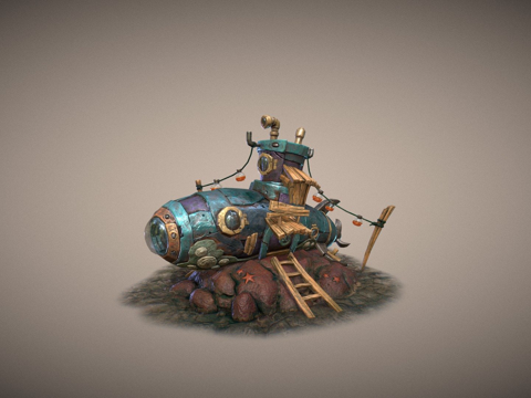  潜艇房屋3d模型 