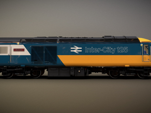 火车 - 城际125铁路蓝色涂装3d模型 
