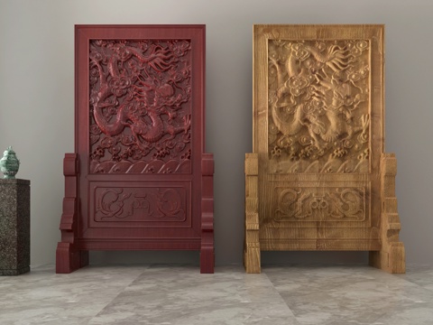  现代屏风隔断3d模型 