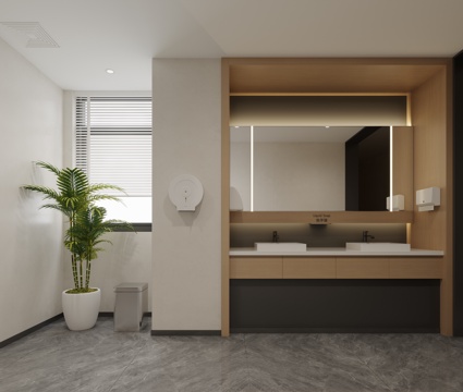  公共卫生间洗手台3d模型 