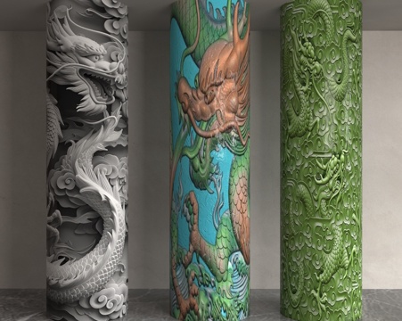  现代柱子3d模型 