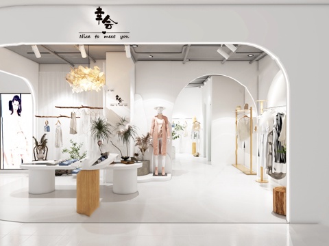 潮牌男装女装服装店 最新全套 效果图 施工图设计cad施工图