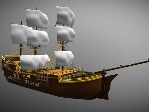  海盗 - 帆船3d模型 