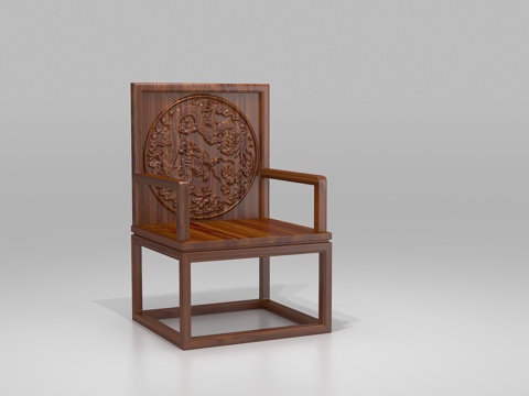  新中式椅子3d模型 