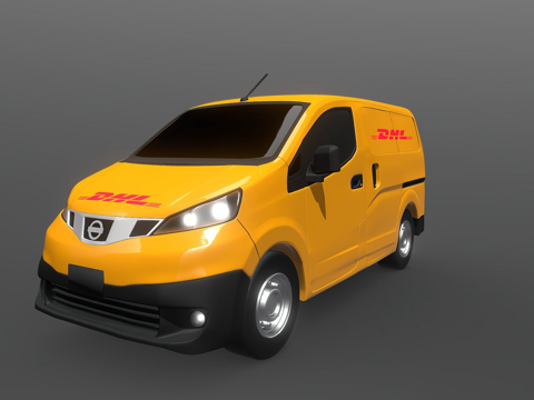  敦豪快递货车3d模型 