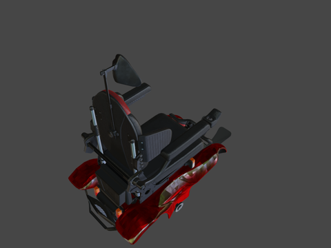  紧凑型电动轮椅+装备 - 100%3d模型 