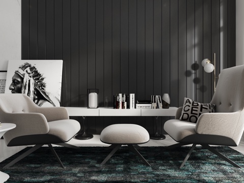  现代休闲椅 椅子 沙发茶几3d模型 