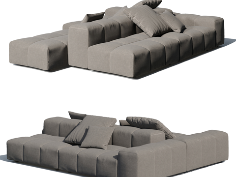  现代简约双人沙发 双人沙发 简约沙发 三人沙发 客厅沙发3d模型 