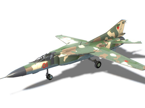  米格-23鞭挞者喷气式战斗机3d模型 