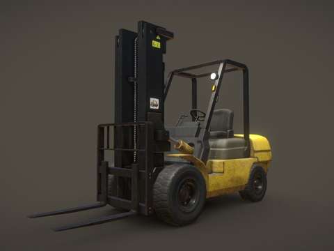  叉车-低多边形3D模型3d模型3d模型 