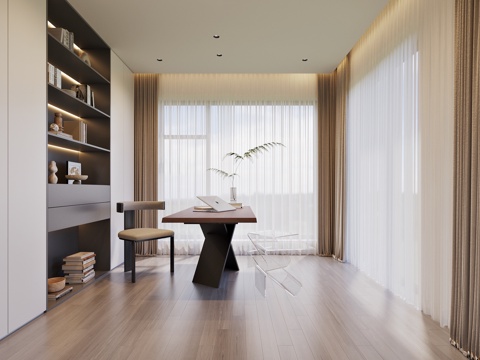  现代书房3d模型 