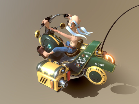  斯洛特斯悬浮自行车3d模型 