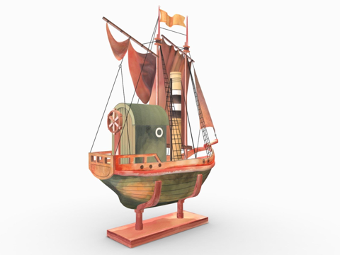  玩具船3d模型 