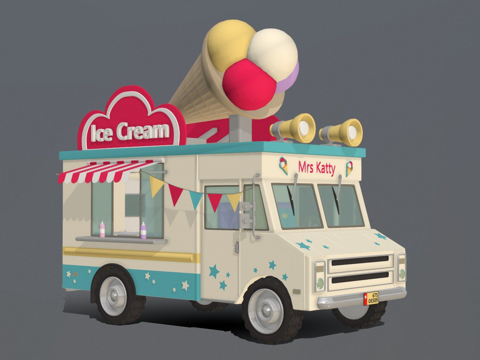  冰淇淋车3d模型 