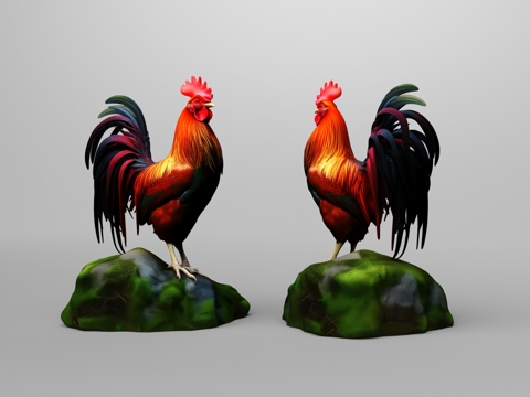  公鸡3d模型 