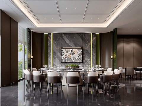  新中式包厢3d模型 