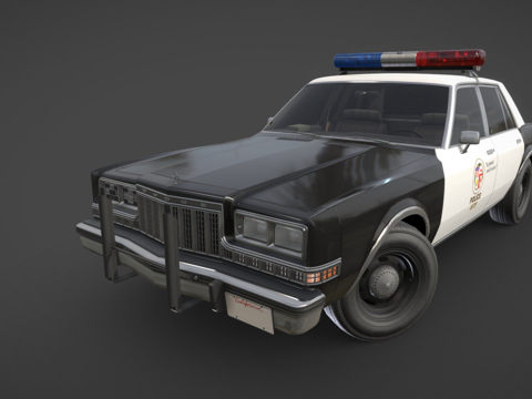  道奇外交官1980警车3d模型 