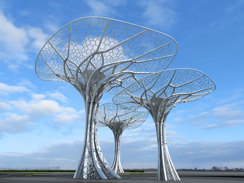  现代景观廊架3d模型 