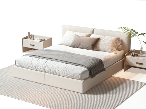  Minotti双人床3d模型 