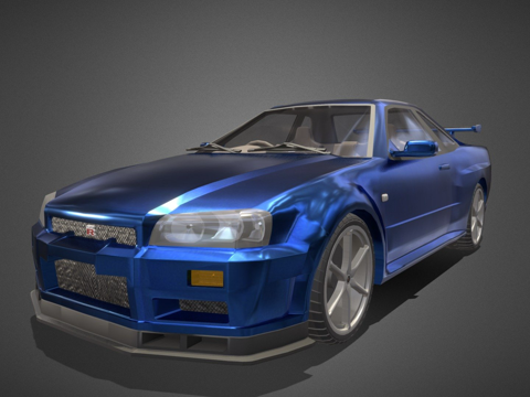  日产天际线GT-R R34 V-Spec3d模型 