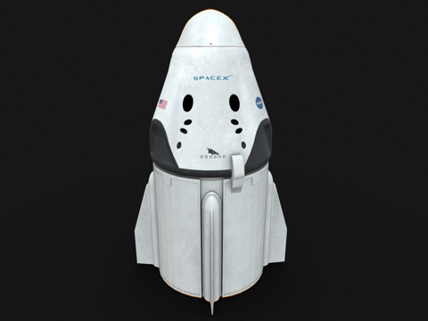  SpaceX 龙飞船3d模型 