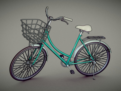  自行车-赛璐珞着色模型3d模型 
