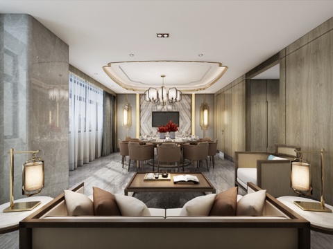  现代餐厅 餐桌 餐椅 主题餐厅 饭店 包厢 包间3d模型 