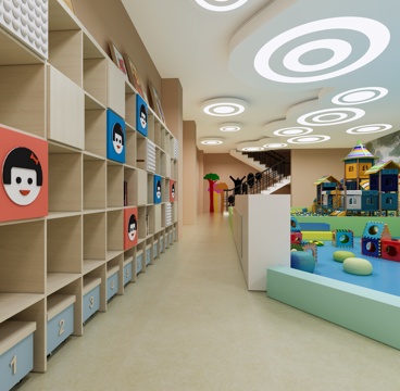  现代母婴店 大厅 前台 儿童3d模型 