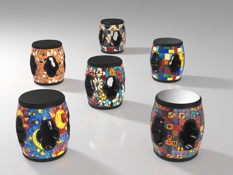  现代凳子3d模型 