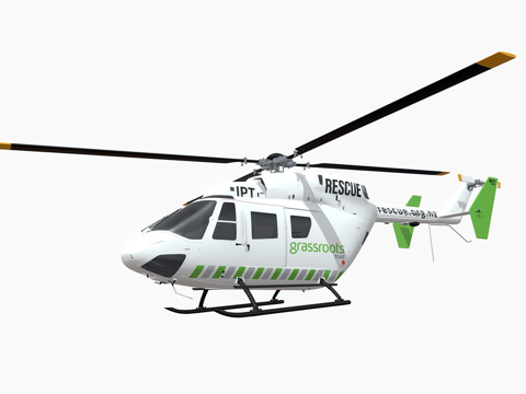  草根信托救援直升机3d模型 