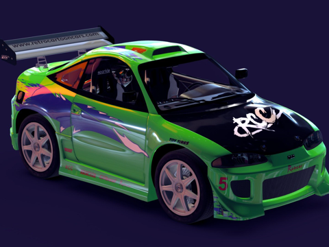  卡通街头赛车3d模型 