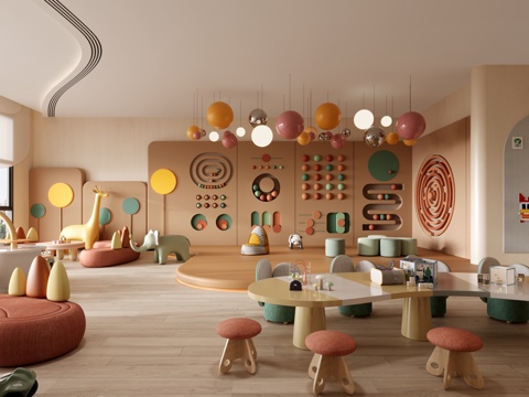  现代儿童娱乐区3d模型 