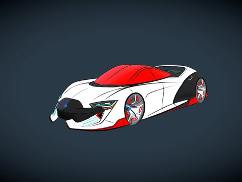  超级跑车VR草图（重力草图）3d模型 