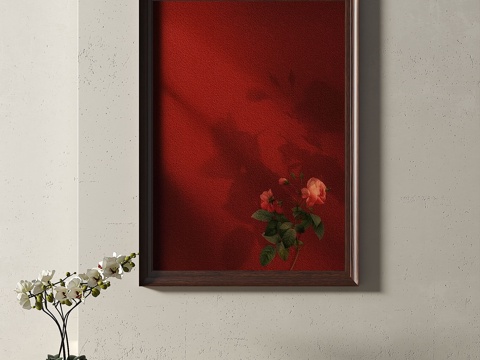  中古，复古，新中式，装饰画3d模型 