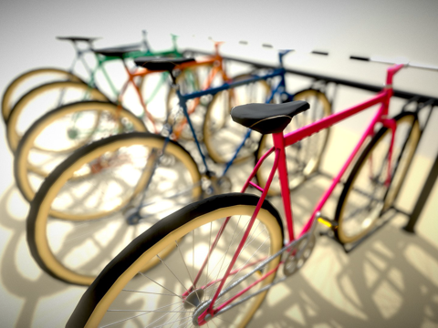  自行车停放处3d模型 