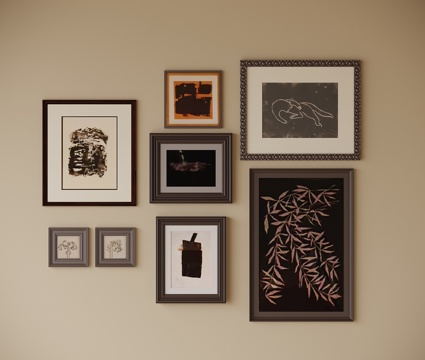  法式挂画3d模型 