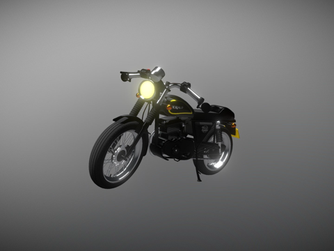  经典摩托车3d模型 
