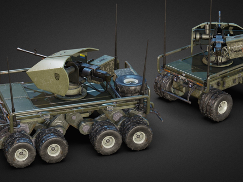  无人地面车辆车队3d模型 