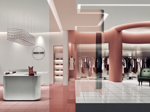 高档男装女装服装店 最新全套 效果图 施工图设计cad施工图