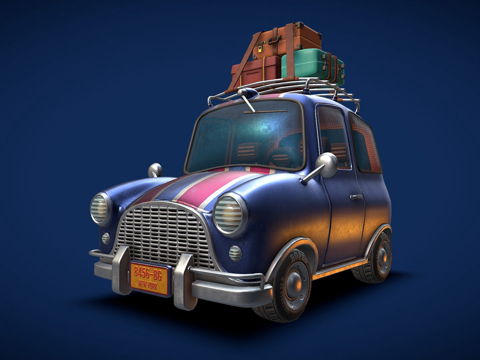  卡通汽车3d模型 