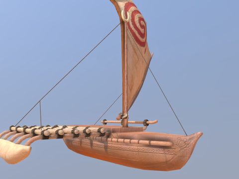  莫阿娜-瓦亚娜独木舟3d模型 