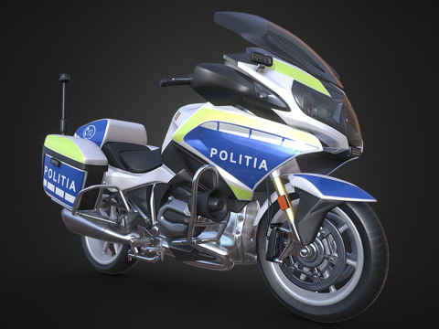  罗马尼亚警用摩托车高多边形3D模型3d模型 