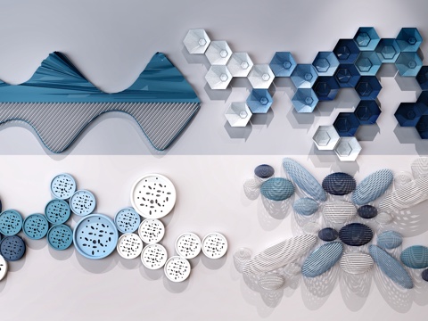  现代墙饰 新中式墙饰 饰品 山3d模型 