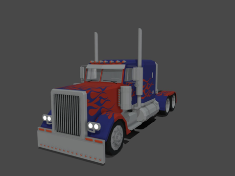  低多边形卡车3d模型 