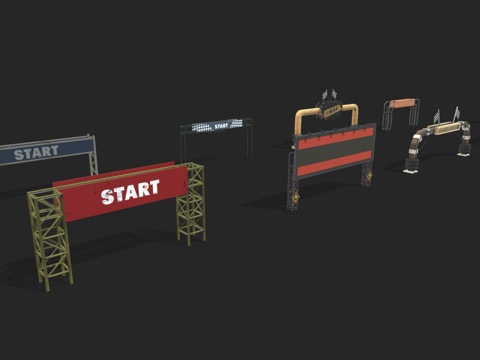  赛车标志牌3d模型 