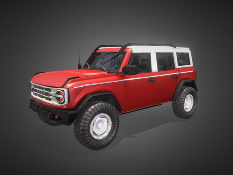  野马汽车动画（红色）3d模型 