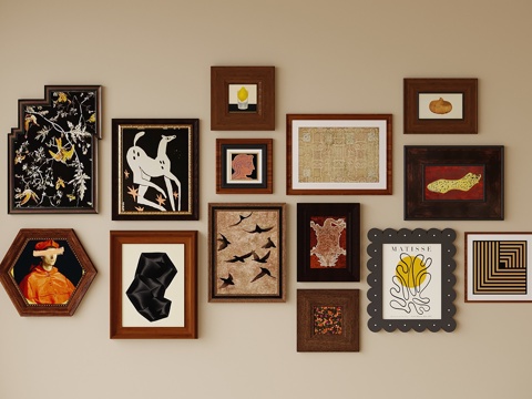  法式挂画3d模型 