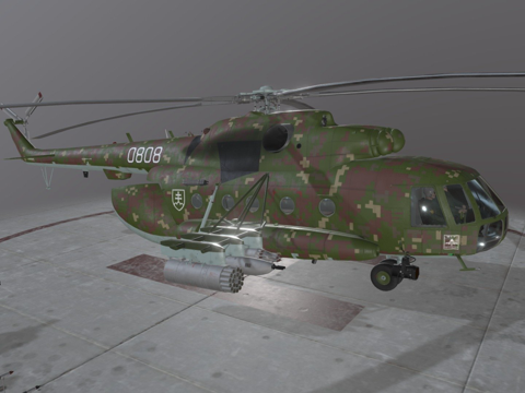  米-17斯洛伐克空军动画版3d模型 